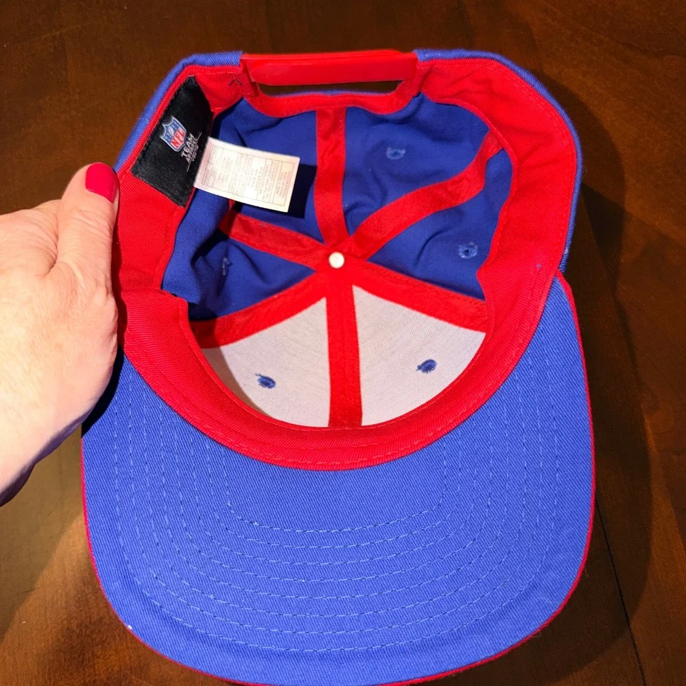 NFL Team Apparel New York Giants Youth Snapback Hat Blue Red NY Logo Cap
